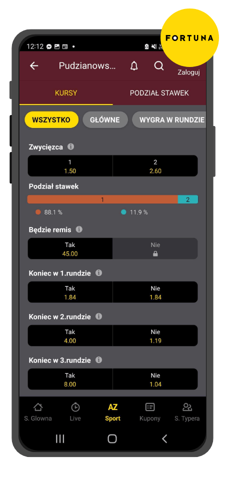 Pudzian - Szpilka kursy - Fortuna