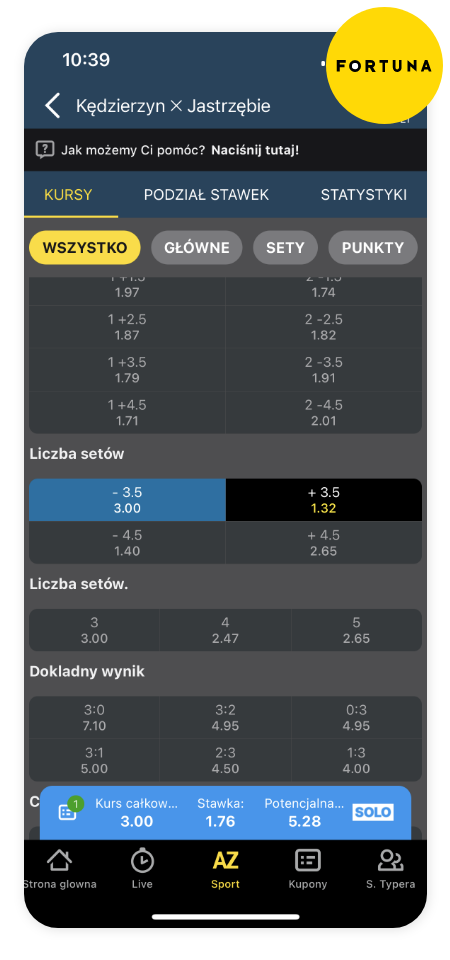 ZAKSA - Jastrzębski - kursy Fortuna