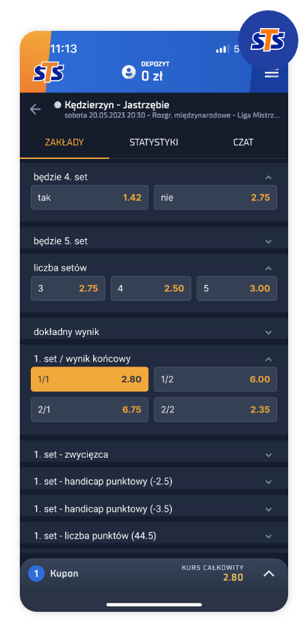 ZAKSA - Jastrzębski - kursy STS